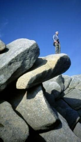 Mike above the Rosa Pinnacle on Arran