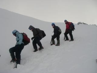 Descending the goat track