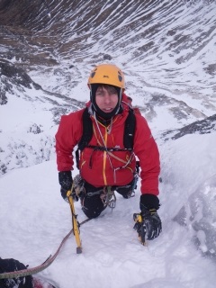 Andy climbing Orion Face
