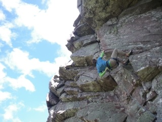 Gaz on Wolverine on Glutton Crag