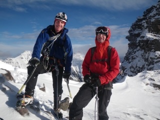 Ian and Richard topping out on Deep South Gully