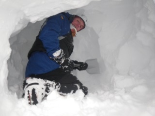 Ian getting started on the snowhole