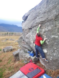 Gaz bouldering at Torridon