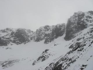 The buttresses in Coire an Lochain today