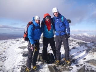 Gareth, Neil and Dave on the summit of Sgurr Mor