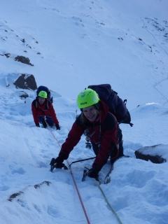 Below the crux of Hidden Chimney