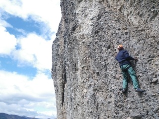 Paul climbing at Moy Paul climbing at Moy