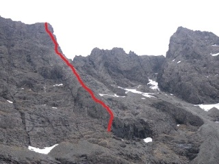 The line of the West Buttress on Sgurr Mhic Coinnich