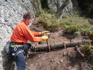 Nick working on the slope