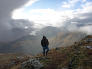 Snow showers in Glen Etive
