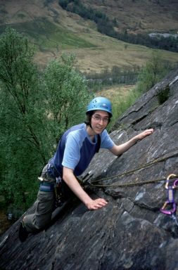 James on his first rock climb in Glen Nevis