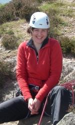 Catriona after her first lead climb