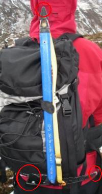 Attaching your axe to your pack