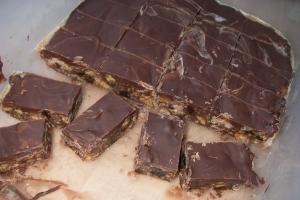 Tiffin cut into pieces